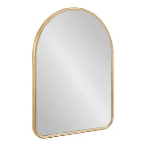 Caskill 24 in. x 18 in. MidCentury Arch Gold Framed Decorative Wall Mirror