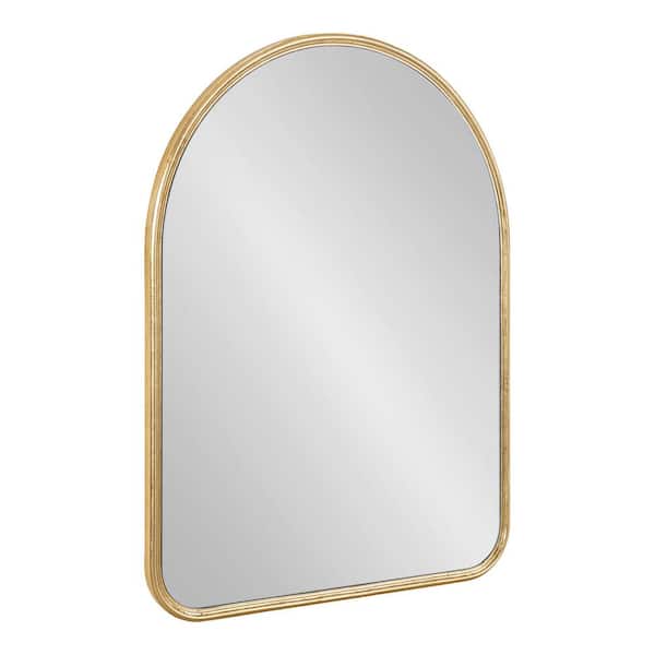 Kate and Laurel Caskill 24 in. x 18 in. MidCentury Arch Gold Framed Decorative Wall Mirror