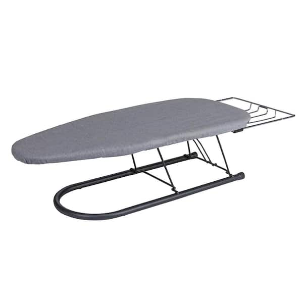 Black with Gray Cover Non-Electric Metal Table Top No Swivel Ironing Board