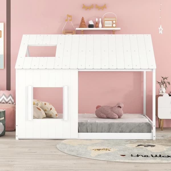 Montessori hut-teepe 70x140 bed for girl's room in pink
