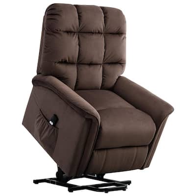 33 in. Width Big and Tall Chocolate Microfiber Lift Recliner