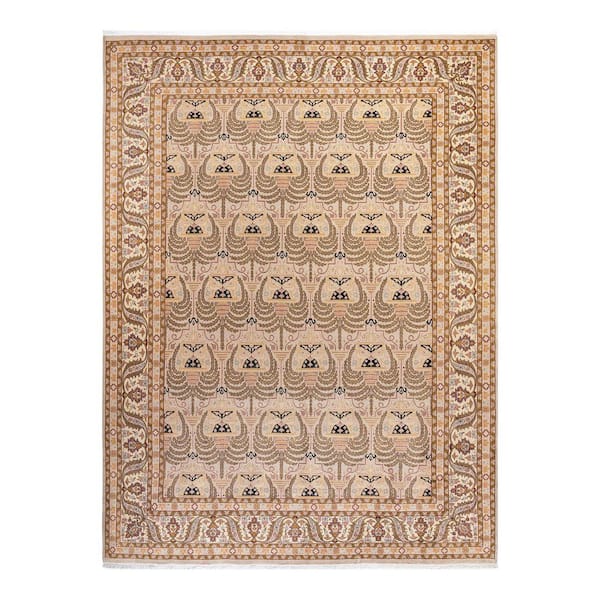 Solo Rugs Mogul One-of-a-Kind Traditional Ivory 9 ft. 2 in. x 12 ft. 4 in. Oriental Area Rug