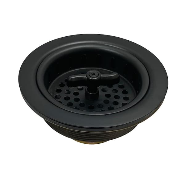 Kingston Brass Tacoma 4-1/2 in. Stainless Steel Spin and Seal Sink Basket Strainer in Matte Black