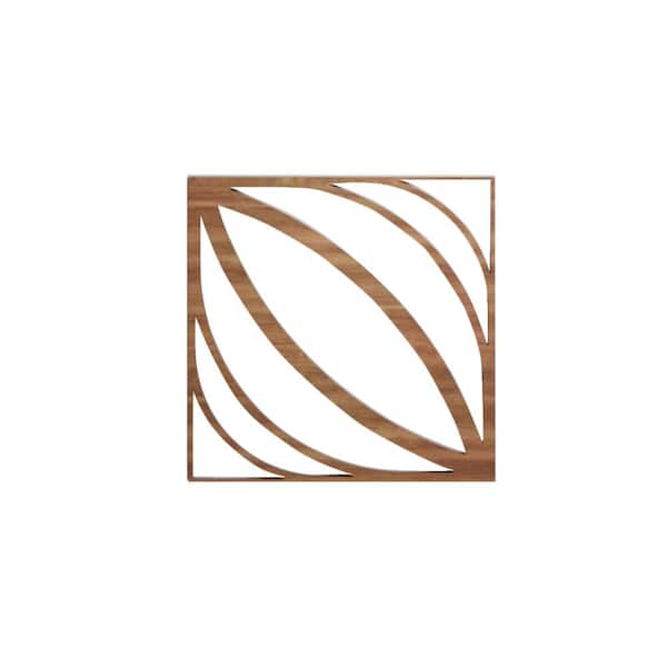 Ekena Millwork 7-3/8 in. x 7-3/8 in. x 1/4 in. Walnut Extra Small Otis Decorative Fretwork Wood Wall Panels (10-Pack)