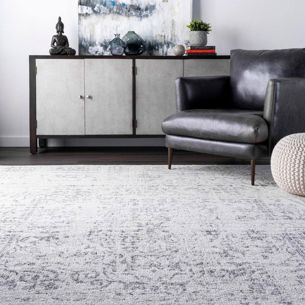 Arlena Gray Synthetic Vintage Distressed Area Rug
