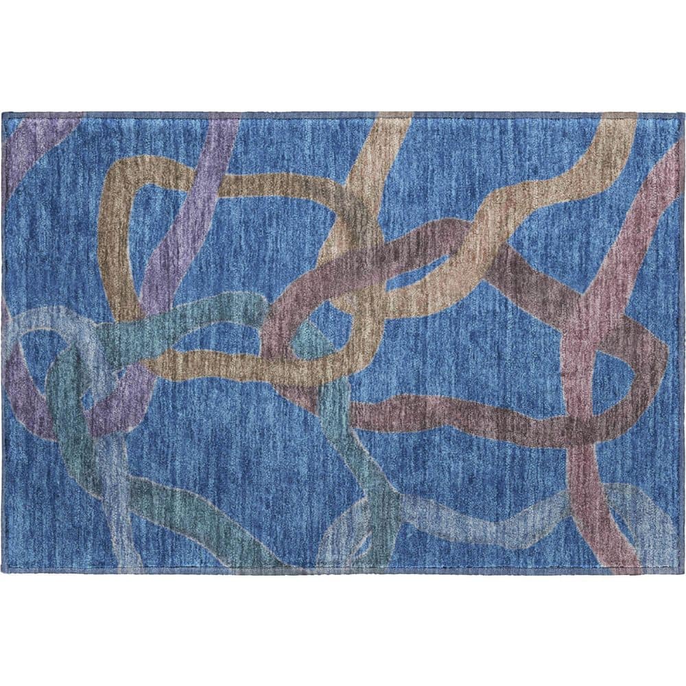 Mayfield Premium Machine Washable Abstract AMF2394 Navy 2 ft. x 3 ft. Accent Rug price history on PriceWatchPro