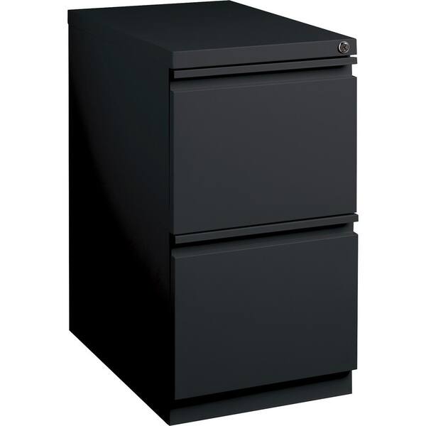 Lorell 2-Drawer Black Mobile File Pedestal with Security Lock