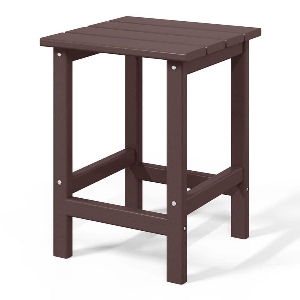 Dark Brown HDPE All-Weather Outdoor Patio Side Table
