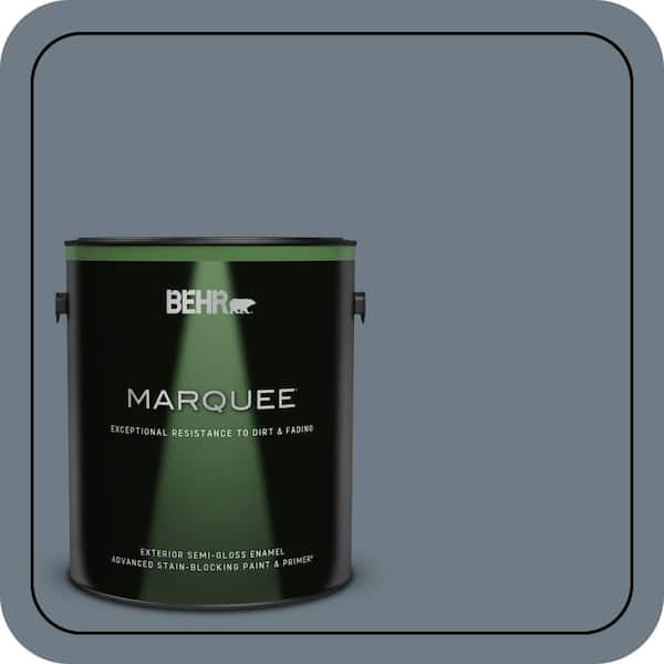 BEHR MARQUEE 1 gal. #N490-5 Charcoal Blue Semi-Gloss Enamel Exterior Paint & Primer