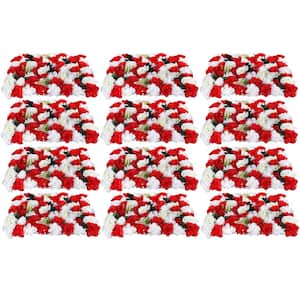 23.62in. x 15.74 in. 12-Piece Artificial Silk Rose Flower Wall Panel Hedge