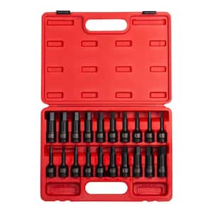 1/2 in. Drive SAE and Metric Impact Socket Set 20 Piece