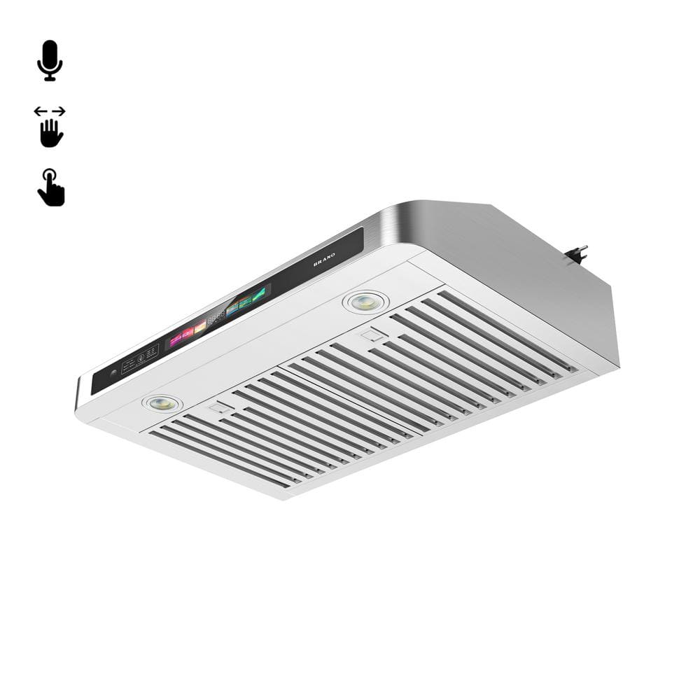 30 in. W Under Cabinet 900 CFM Range Hood in Silver 4-Speed Exhaust Fan wit