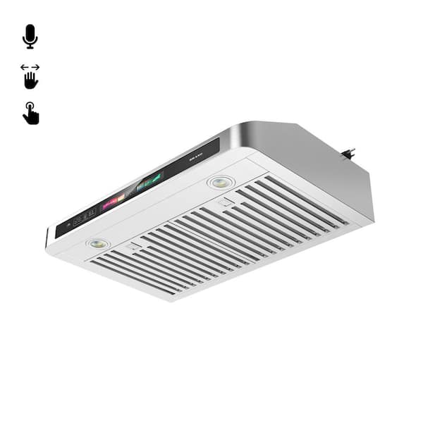 36 in. W Under Cabinet 900 CFM Range Hood in Silver 4-Speed Exhaust Fan with Voice/Gesture/Touch Control