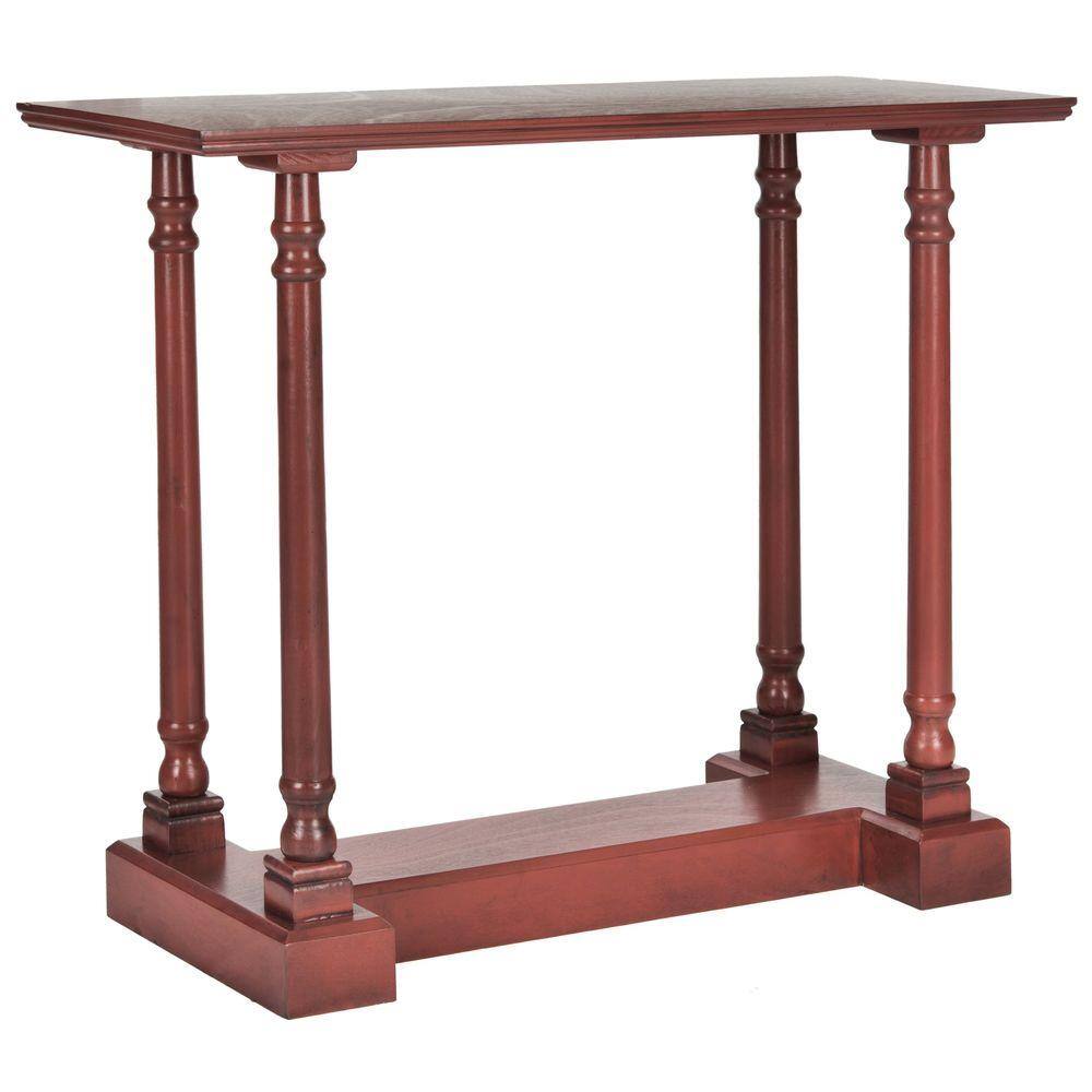 Regan 42'' Red Pine Wood Console Table with Structured Base