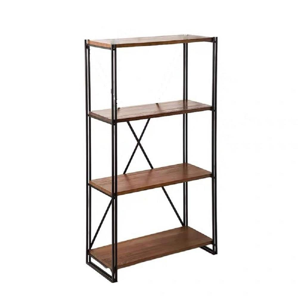 Versatile Functionality Vintage Brown 29 52 In Metal And Wood 4 Shelf