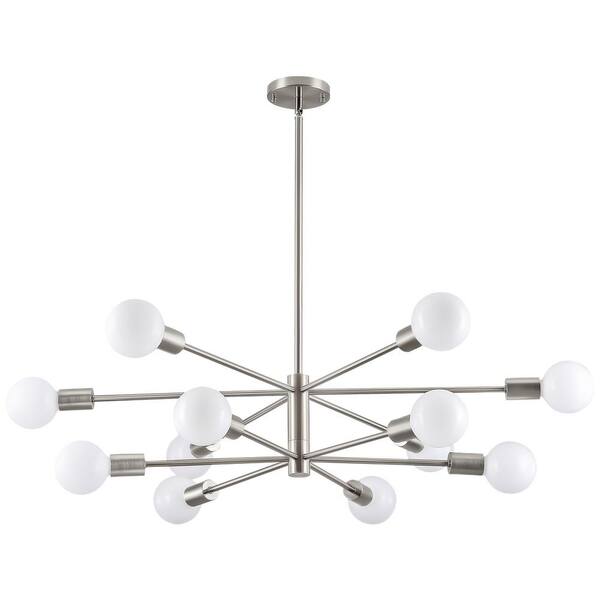 Merra 12-Light Nickel Modern Sputnik Chandelier for Dining Room