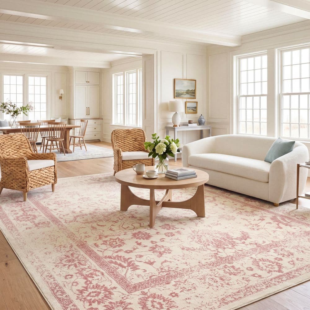 SAFAVIEH Adirondack Ivory/Rose 8 ft. x 10 ft. Border Area Rug