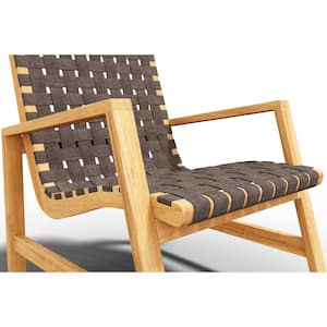 Axelle Woven Teak Outdoor Chat Armchair