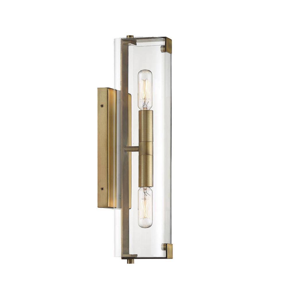 Winfield Dimmable Brass & Black Wall Sconce with Clear Glass