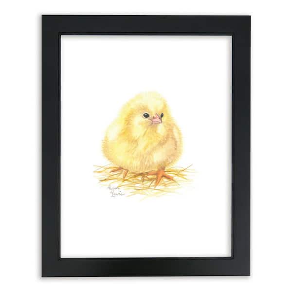 Unbranded Barnyard Littles "Chick" by Alyssa Lewis Individual Black Framed Animal Art Print 24 in. x 18 in.