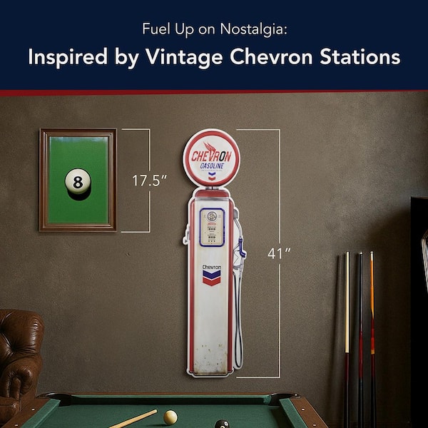 American Art Decor Chevron Oil Vintage Gas Pump Metal Sign-Retro
