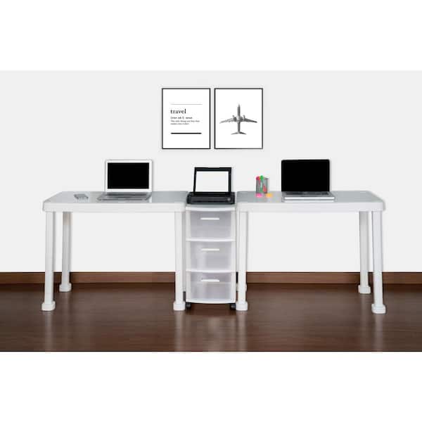 Rolling Storage Cart 432 Wht, Rolling Computer Desk With Storage