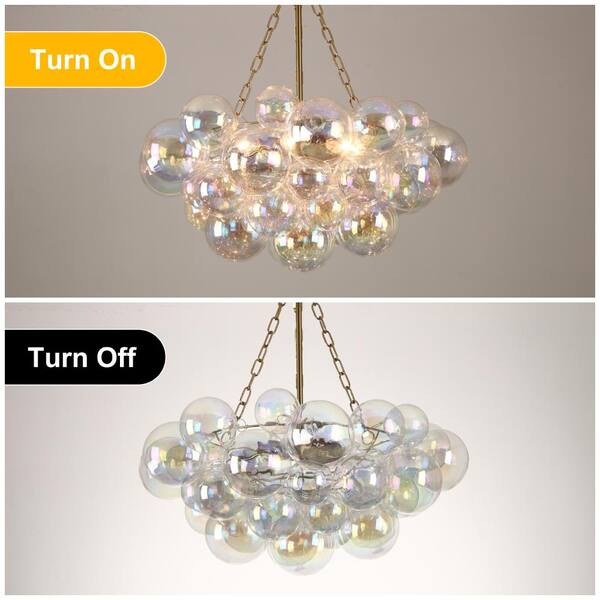GoYeel Bublume 6-Light Mid-Century Gold Adjustable Bubble