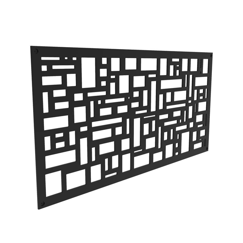 4-ft Black Decorative Floor Standing Screen Panel
