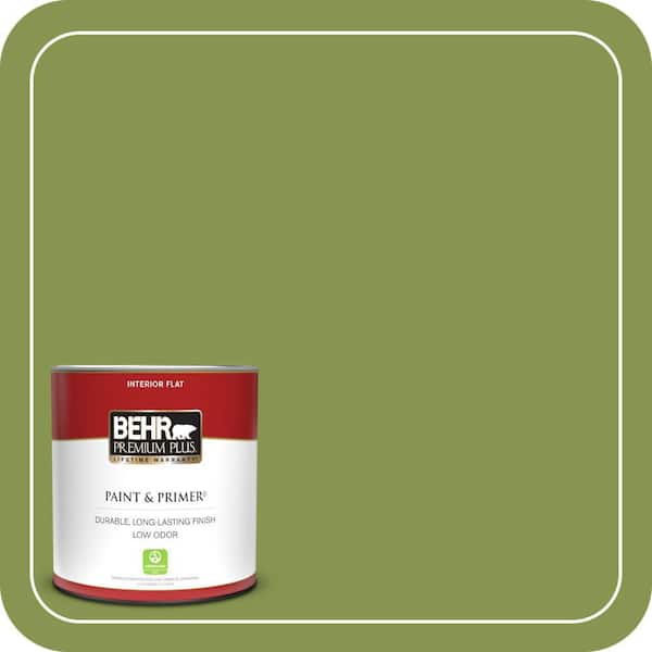 BEHR PREMIUM PLUS 1 qt. #M360-6 Bold Avocado Flat Low Odor Interior Paint & Primer
