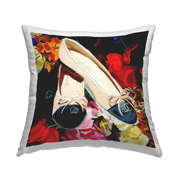 Stupell Industries Bold Glam Fashion Shoes Multi-Color Square Outdoor Throw Pillow