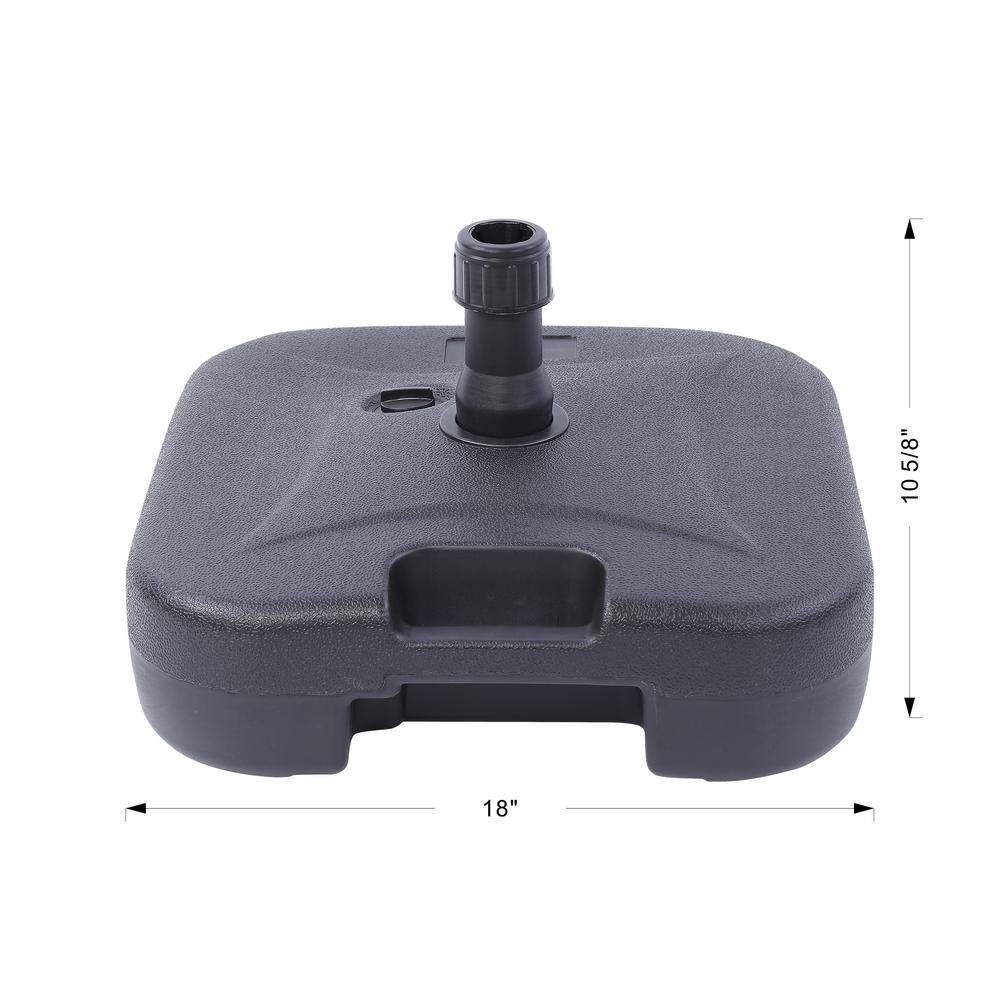 Black Square Plastic Outdoor Umbrella Base with Handle