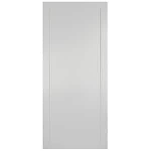 Expressions 37 in. x 84 in. Solid White Primed Unfinished 1 Panel MDF Barn Door Slab