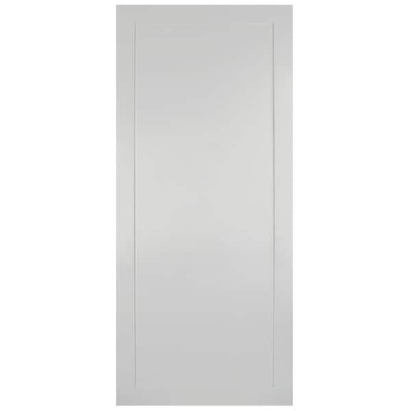 EVERMARK Expressions 37 in. x 84 in. Solid White Primed Unfinished 1 Panel MDF Barn Door Slab