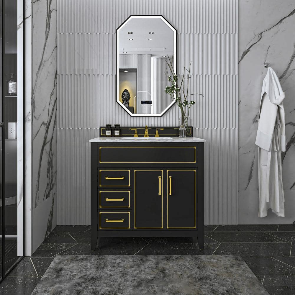 Today’s thrill vanity 2005 Ancerre Designs Aspen 36 in. W x 22 in. D Black Onyx Vanity