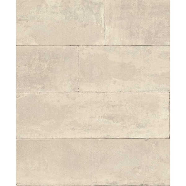Advantage 57.8 sq. ft. Lanier Neutral Stone Plank Strippable Wallpaper Covers