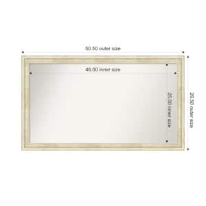 Country White Wash 50.5 in. x 29.5 in. Custom Non-Beveled Wood Framed Bathroom Vantiy Wall Mirror