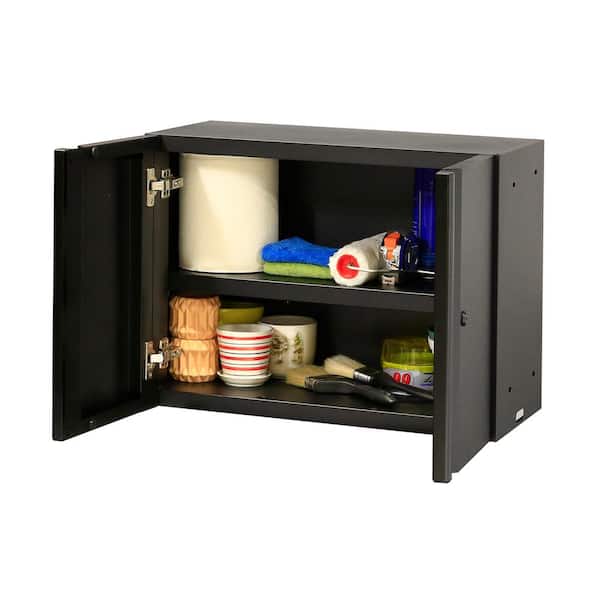 Husky - 9-Piece Regular Duty Welded Steel Garage Storage System in Black (133 in. W x 75 in. H x 19.6 in. D)