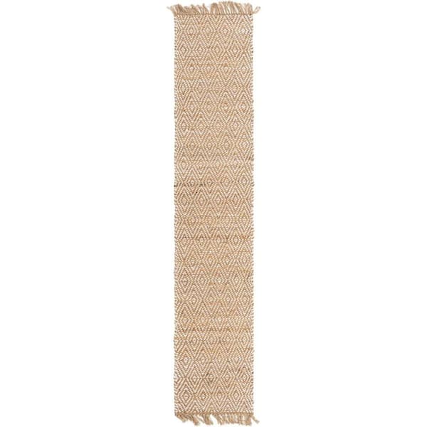 Unique Loom Chunky Jute Assam Natural 2' 2 x 10' 0 Area Rug