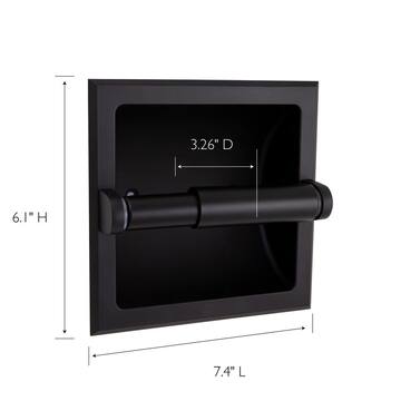 Millbridge Recessed Wall Mounted Toilet Tissue Paper Holder in Matte Black