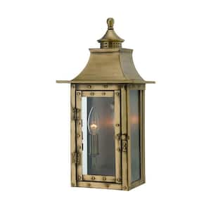 St. Charles Collection 2-Light Aged Brass Outdoor Wall Lantern Sconce
