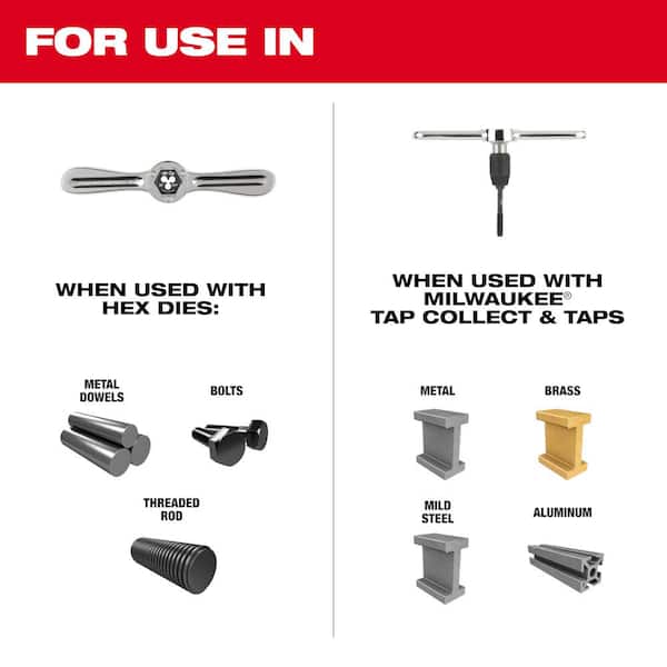 Hex-Lok 2-in-1 Tap and Die Threading Handle and Tap Collet Set (2-Piece)