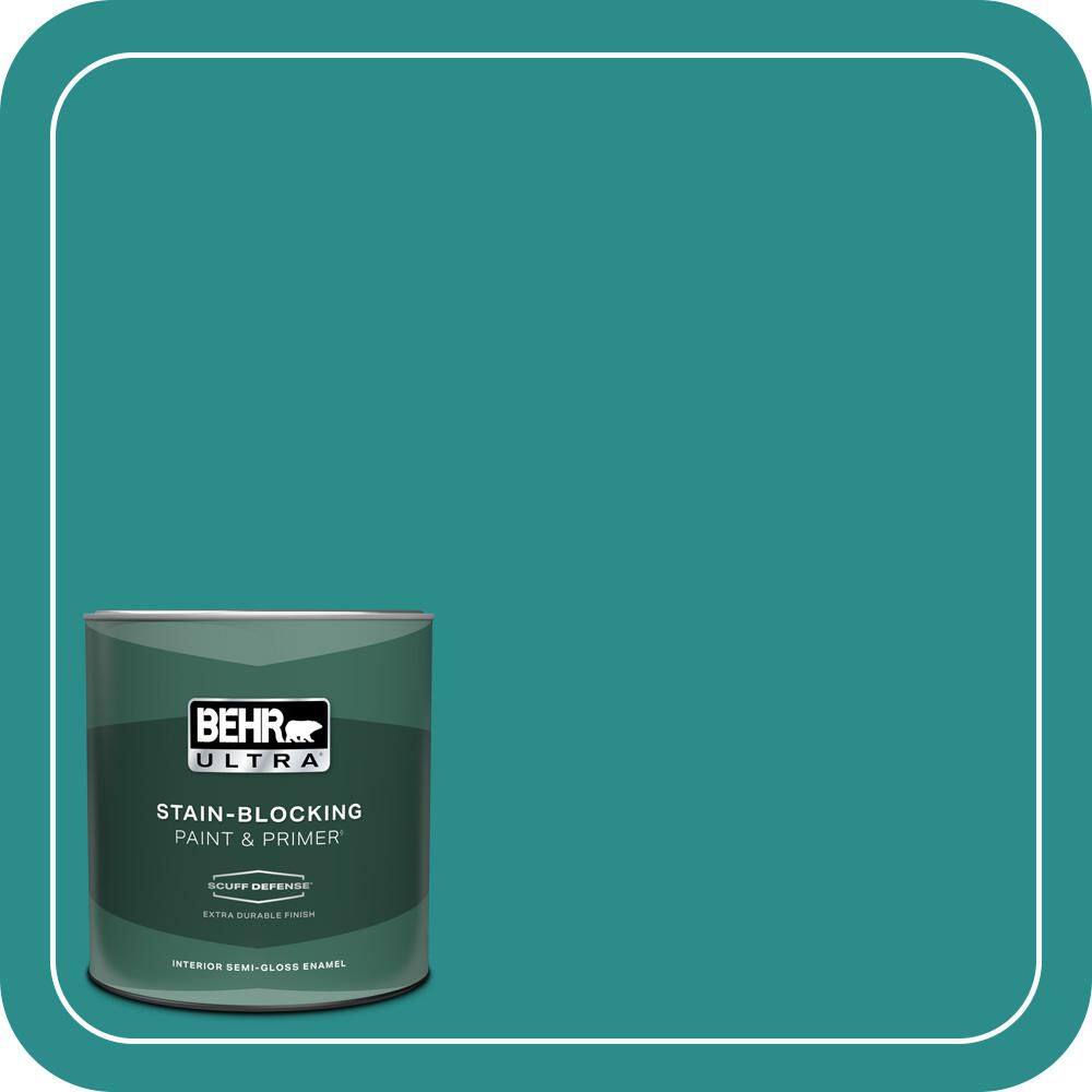 1 qt. Home Decorators Collection #HDC-FL13-12 Taos Turquoise Extra Durable Semi-Gloss Enamel Interior Paint & Primer price history on PriceWatchPro