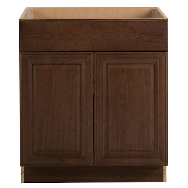 Hampton Bay Assembled 30x34.5x24 in. Benton Sink Base Cabinet in Butterscotch