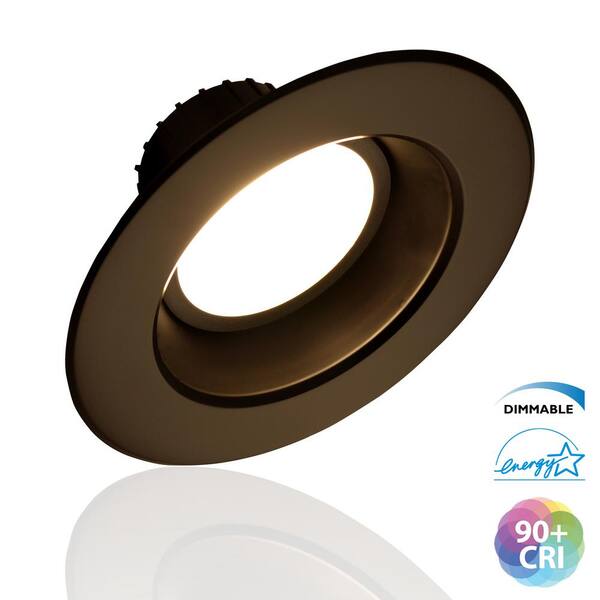 NICOR D-Series 6 in. Oil-Rubbed Bronze 800 Lumen Integrated LED Recessed Trim Kit in 2700K
