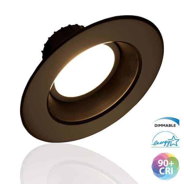 NICOR D-Series 6 in. Oil-Rubbed Bronze 800 Lumen Integrated LED Recessed Trim Kit in 5000K