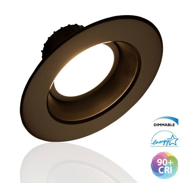 NICOR D-Series 6 in. Oil-Rubbed Bronze 800 Lumen Integrated LED Recessed Trim Kit in 3000K