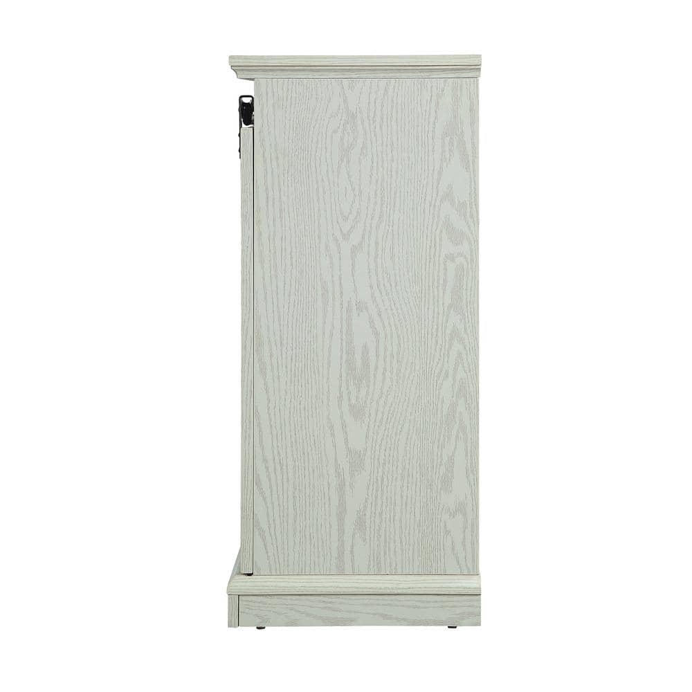 Cream Oak Sliding Barn Door TV Stand with Shelves