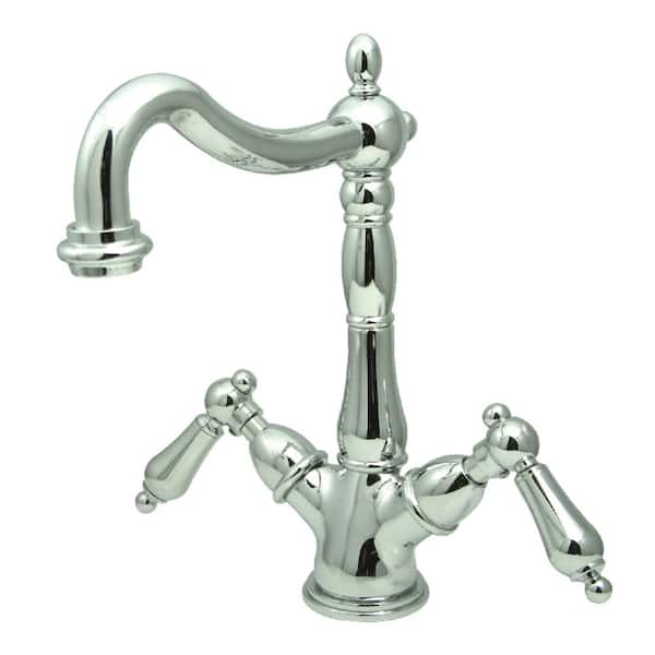 Kingston Brass Heritage Single Hole 2-Handle Bathroom Faucet in Chrome