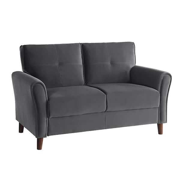 Lazzara Halton 57 in. W Gray Velvet Loveseat