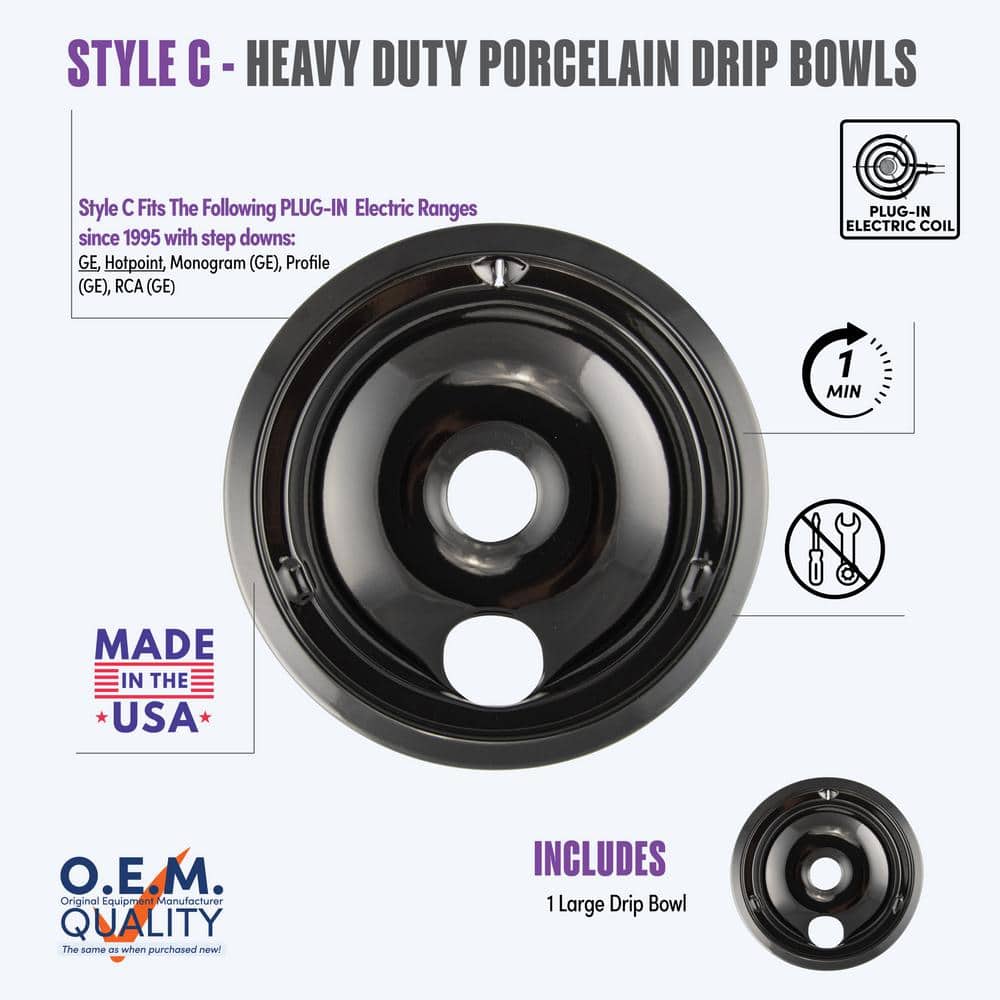 8 in. Drip Bowl in Black Porcelain price history on PriceWatchPro